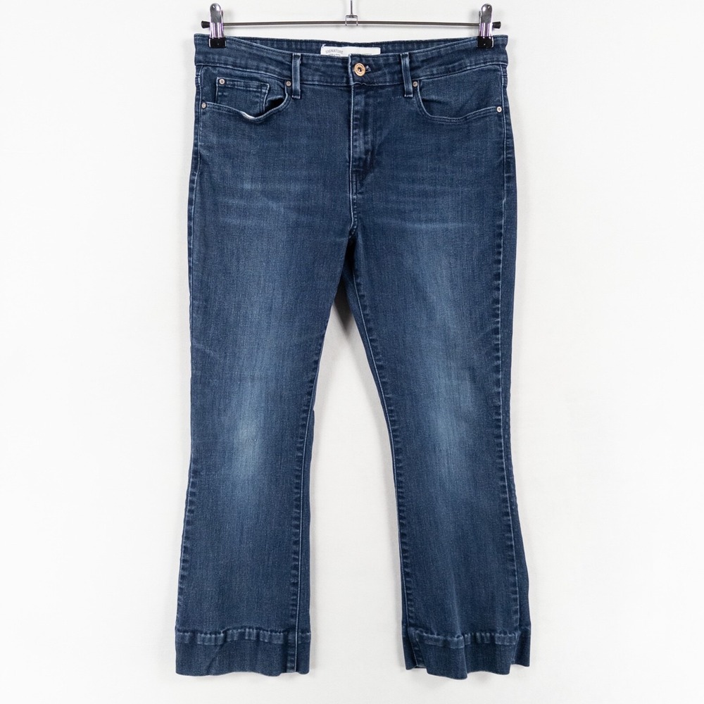 Levis Jean 12 SHORT Mid Rise Bootcut Blue Cotton Blend Stretch Hemmed 25" Casual